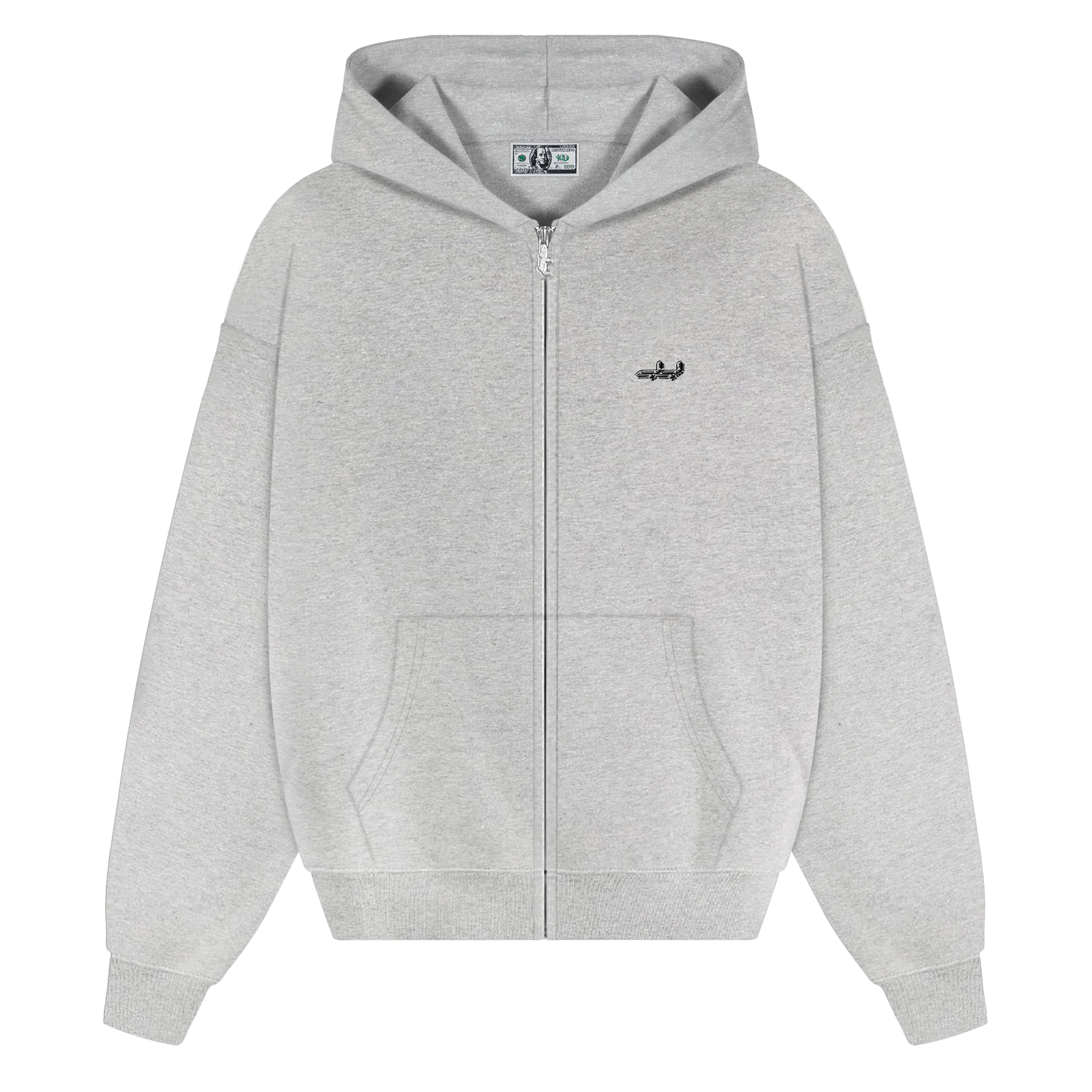 Deputy-Department-Alltagsreisverschluss-Grau Deputy Department Alltags Hoodie Weiß