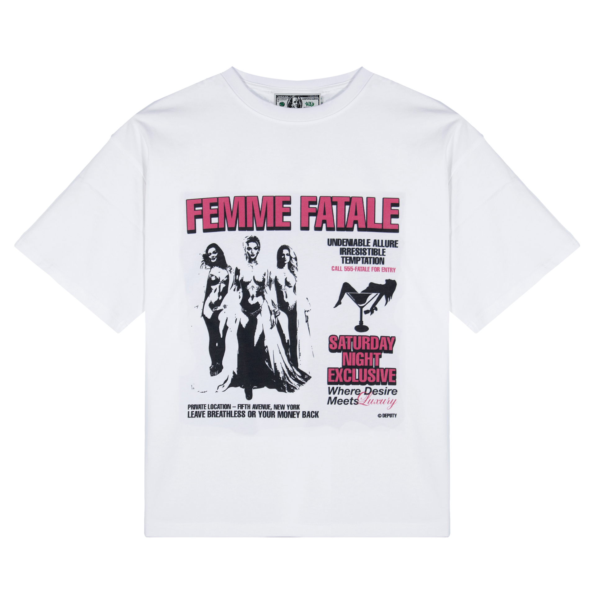 Deputy-Department-Femme-Fatale-Tee-White Deputy Department Femme Fatale Tee White