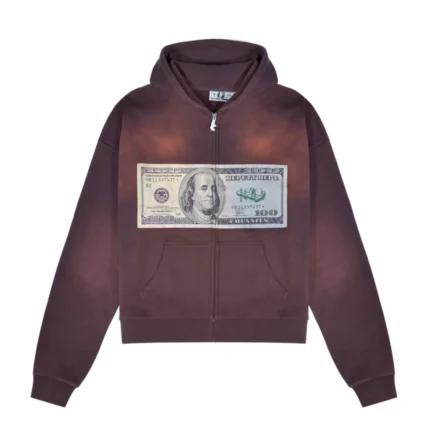 Deputy Money Bill Zipper Hoodie Braun